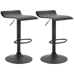 CLP 2er Set Barhocker Dyn V2 Kunstleder schwarz - Farbe: schwarz, Gestellfarbe: schwarz