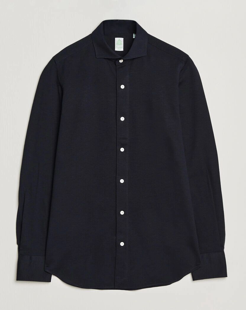 Finamore Napoli Cotton/Cashmere Jersey Shirt Navy