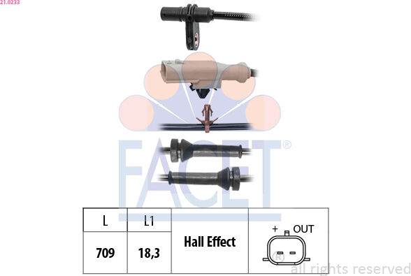 Facet Sensor, Raddrehzahl 21.0233 Für Nissan