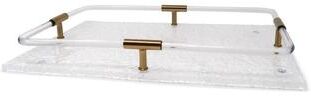 Vivience Acrylic Rectangle Tray with Gold Detail on Handle