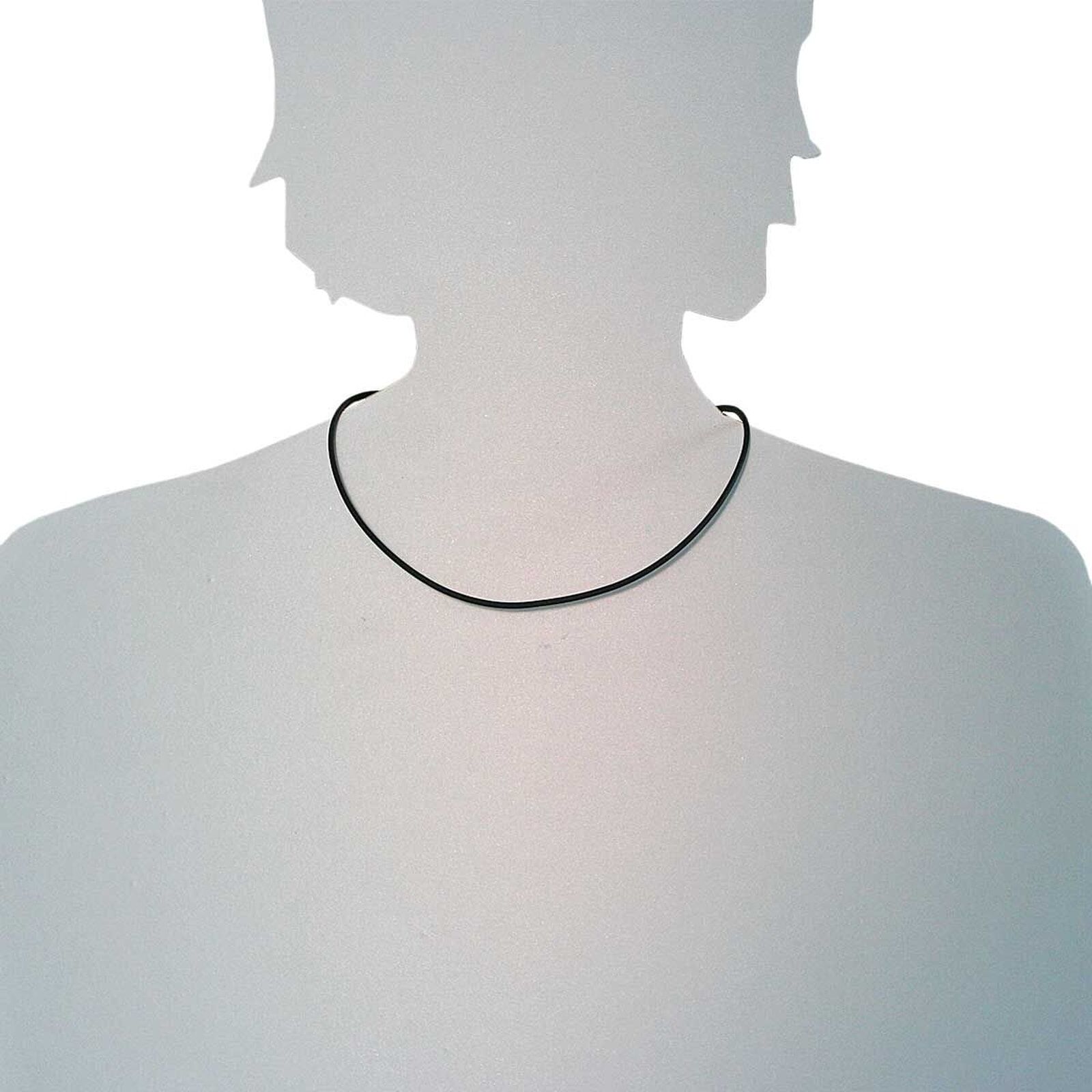 Halsreif OSTSEE-SCHMUCK "Ostsee-Schmuck Halsreif Kautschuk 2,0 mm" Gr. 42, schwarz (weiß, neutral), Halsketten, Damen, 42cm, Kautschuk, L: 42, Halsreif