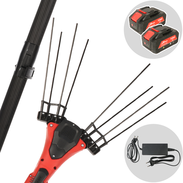 Aima Giulia Cordless - Abbacchiatore elettrico 195/300 cm a batteria 2x 21V 9Ah - Asta telescopica in carbonio