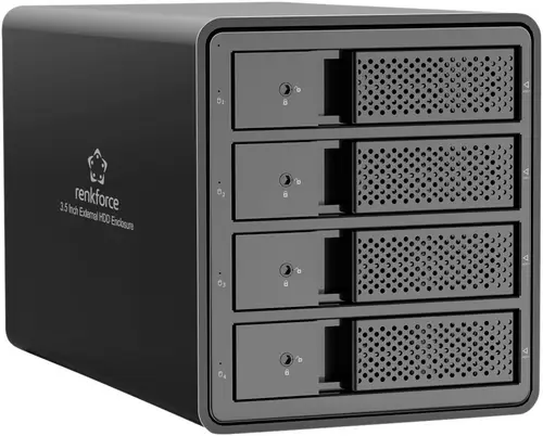 Renkforce RF-6647598 8.9cm (3.5 Zoll) Festplattengehäuse 4 Bay 3.5 Zoll USB-A (USB 3.0)