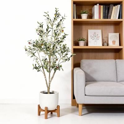 Kodotan sofa "5"" Artificial Olive Tree in Black Plastic Pot, 1pc/set"