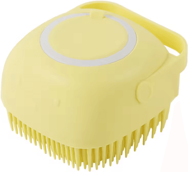 Uplift Curations Silicone Pet Bathing & Massage Gloves Soft Safety Grooming Brush For Dogs & Cats square Yellow