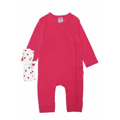 Erstausstattungspaket LILIPUT "Herzchen", Mädchen, Gr. 74/80, pink (weiß, rot), 100% Baumwolle, KOB Set-Artikel Erstausstattungspaket, mit praktischer Druckknopfleiste