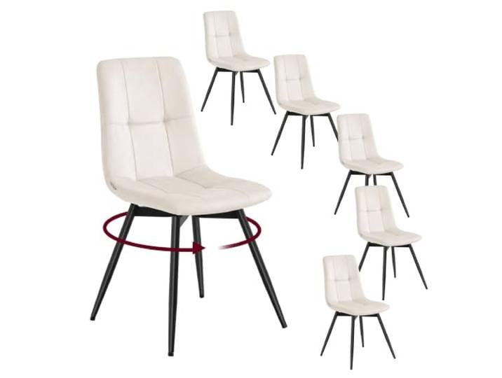 VASAGLE Esszimmerstühle Samt,KDC198L101-01 Drehstuhl, Polsterstuhl für Esszimmer, Küche und Schminktisch, TYRA Kollektion