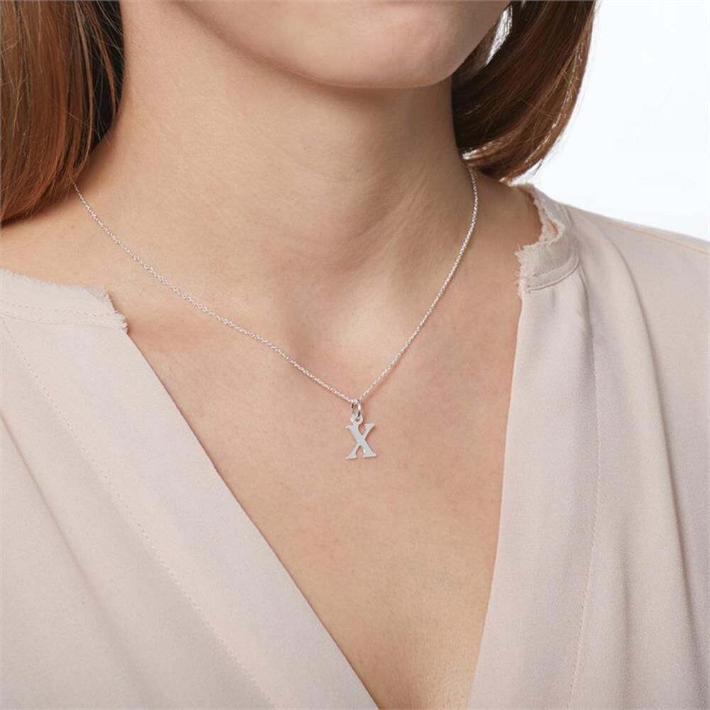 Unique Anhänger Buchstabe X aus Sterlingsilber silber