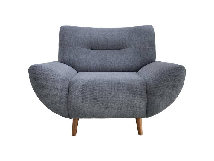 Sessel, Hellblau, 111x81x90 cm, Holz & Textil, Chenille-Bezug, Modern, MID.YOU