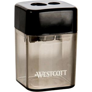 Westcott Spitzer E-744744 00, schwarz-transparent, doppelter Dosenspitzer, aus Kunststoff