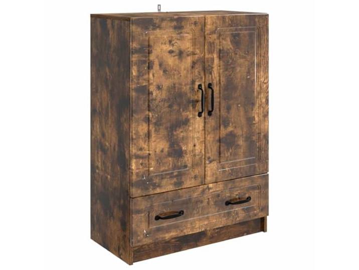 TEKGHUT Sideboard Geräucherte Eiche 66 x 34,5 x 92 cm Holzwerkstoff Rechteckiges Design, 90°-Pendeltür mit Scharnier, Metallgriffe, Schubladen, Regalbretter, Holzwerkstoff