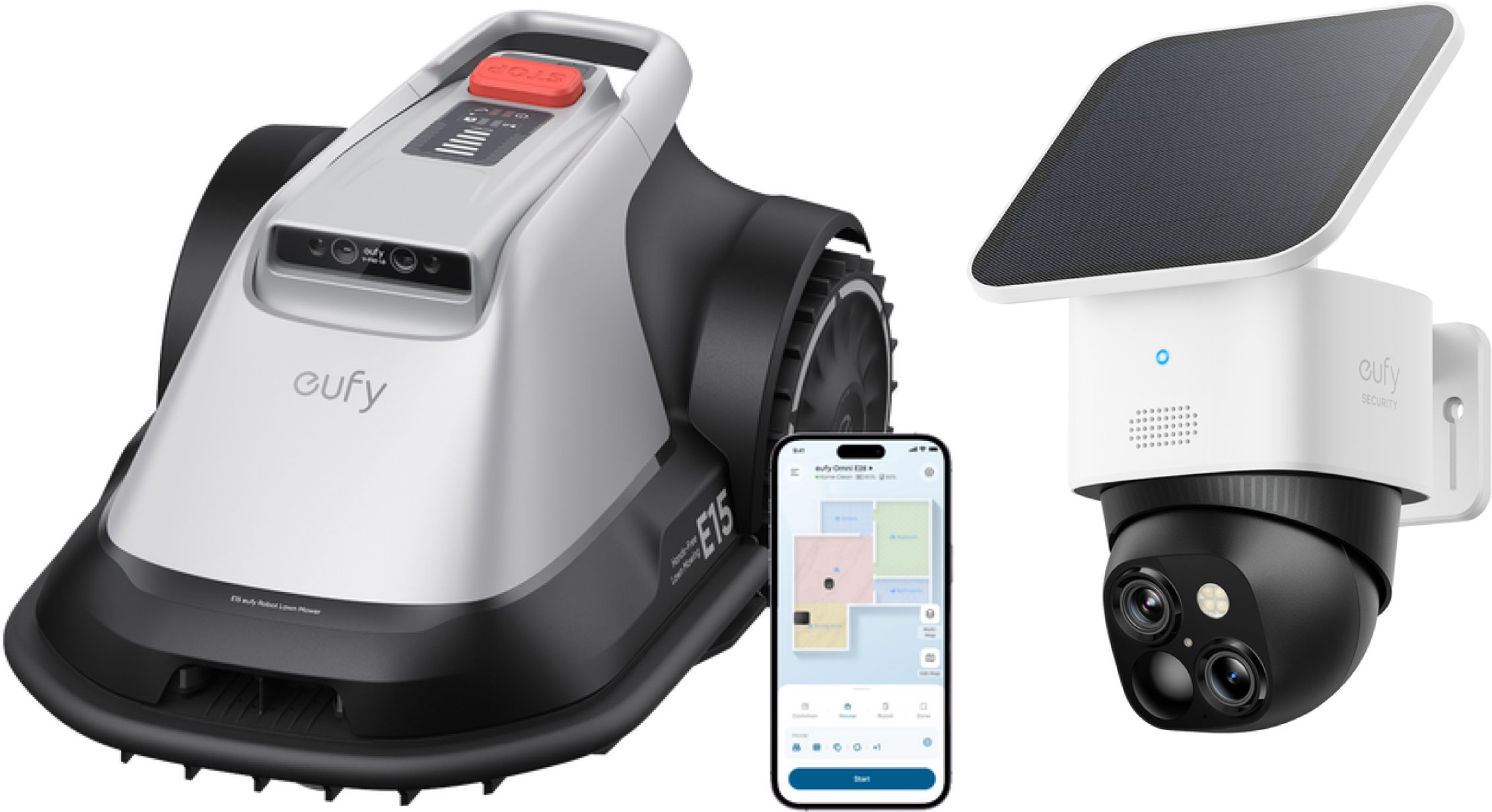 eufy Robot Lawn Mower E15 + SoloCam S340 Bundle