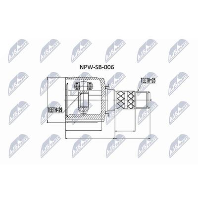 Nty Gelenksatz, Antriebswelle [Hersteller-Nr. NPW-SB-006] für Subaru
