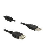 Delock USB-Verlängerungskabel USB W bis M 2.0 50 cm geformt Schwarz (83401)