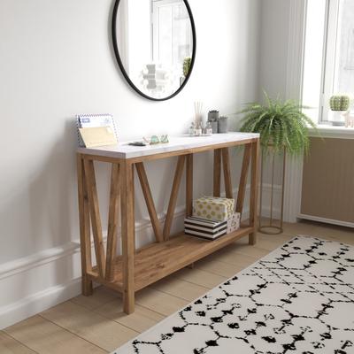 Lancaster Home Farmhouse Style Rustic Entryway Console Table