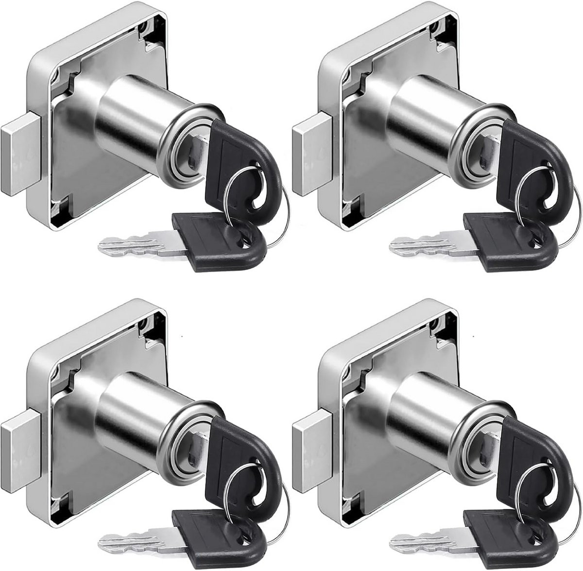 Cilinderslot Set voor Meubels en Kastdeuren - Zilver - 22mm Cilinder
