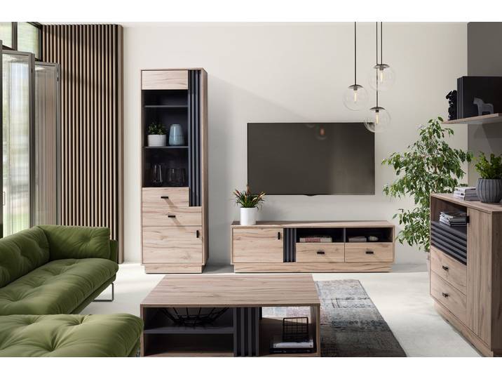 Wohnzimmer-Set ALLMO System Wohnzimmer Set – 5 Teile – Sonoma