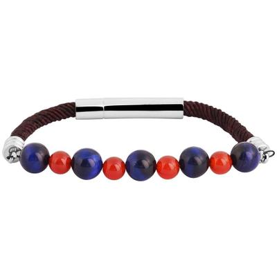 Gliederarmband ADELIA´S "Armband – Kugelarmband aus Edelstahl 18 cm", bunt (braun), Armbänder, Damen, 18cm, Edelstahl, Gliederarmband, Geschenkidee: zeitlos und vielseitig