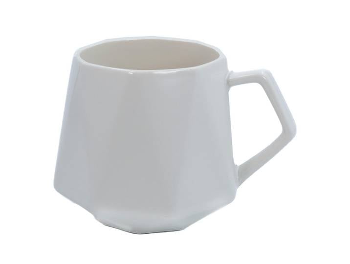 Intirilife Teetasse in Feinschliff Optik 350 ml, Weiß, Keramik, 0.35 L, leicht zu reinigen, Geschirr, Tassen, Teetassen