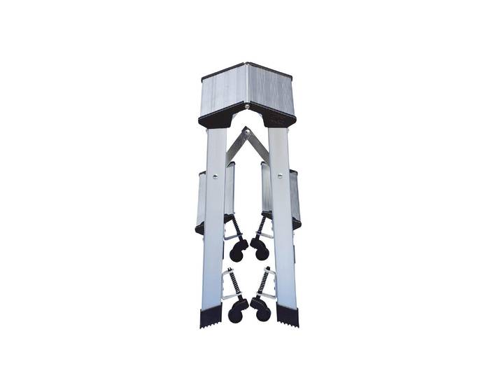 Trittleiter WEDO, silber, B:41cm H:44cm L:53cm, Leitern, Trittleiter