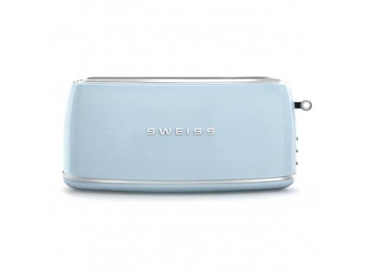 SWEISS Toaster GRV6 Vintage, 2 Toastschlitze, 6 Leistungsstufen, Auftaufunktion, Baguette-Funktion, schnelles und gleichmäßiges Toasten, leicht zu reinigen, Krümelschublade, Blau, 1500 W
