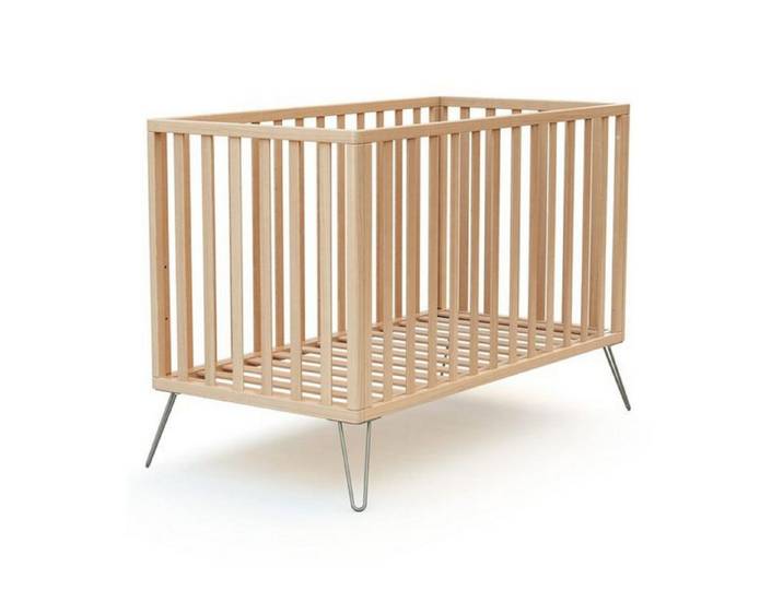 Babybett ONLY - Scandicraft - Buche - Natur, Jurababy Babybett 60x120 3-fach höhenverstellbar