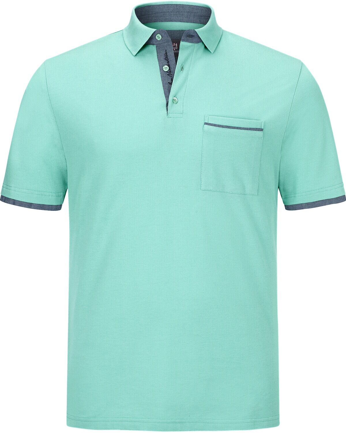 Poloshirt JAN VANDERSTORM "Poloshirt MELKER", Herren, Gr. 7XL, blau (türkis), Obermaterial: 100% Baumwolle CO., comfort fit normal, ohne Ausschnitt, Shirts Poloshirt