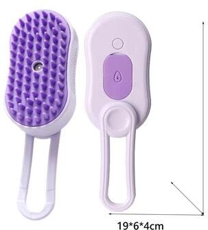 Inspire Select Pet Spray Comb Grooming Brush Cat & Dog Steam Massage Comb For Hair Removal, Detangling & Fur Care purple