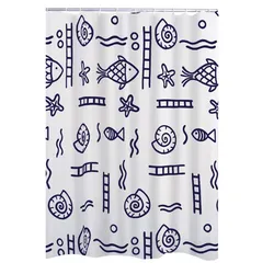 Ridder Duschvorhang Textil 240x180 cm Neptun blau