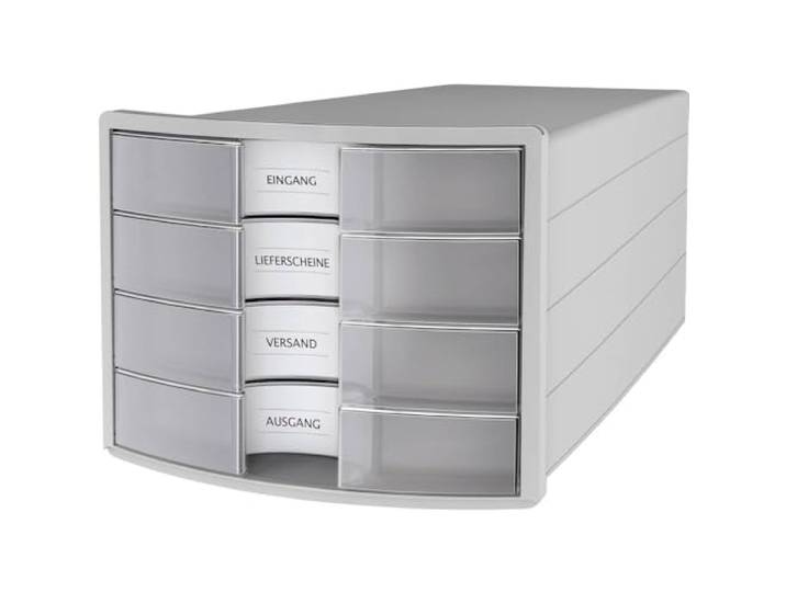 HAN 1x ladebox IMPULS 2.0 lichtgrijs/transparant A4/C4 rubberen voetjes