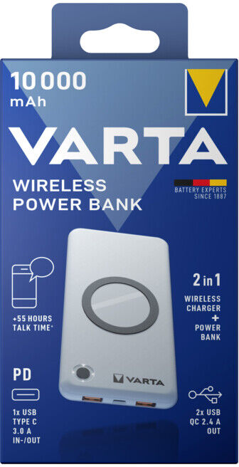 Varta Wireless Power Bank 10000mA avec câble de charge 57913 (57913101111)