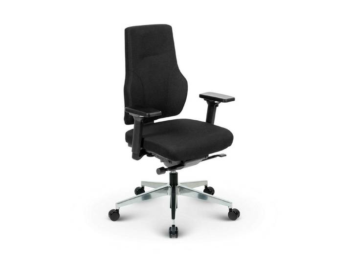 Versee Bürostuhl Schreibtischstuhl Naros Stoff Schwarz - ergonomisch, bis 150kg (Drehstuhl für Home Office und Büro), stabil, höhenverstellbar, gepolstert, Synchronmechanik