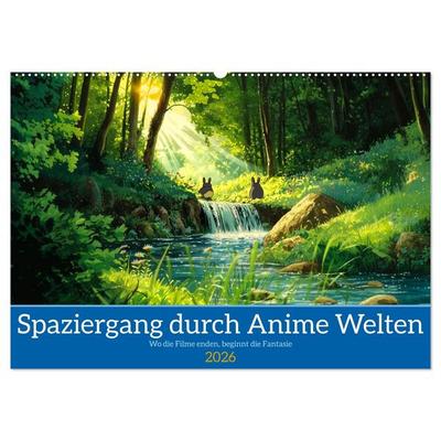 Spaziergang durch Anime Welten (Wandkalender 2026 DIN A2 quer), CALVENDO Monatskalender