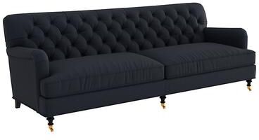 Maggie 96 Inch Leather Sofa - Navy Leather, Navy Fossil - Ballard Designs
