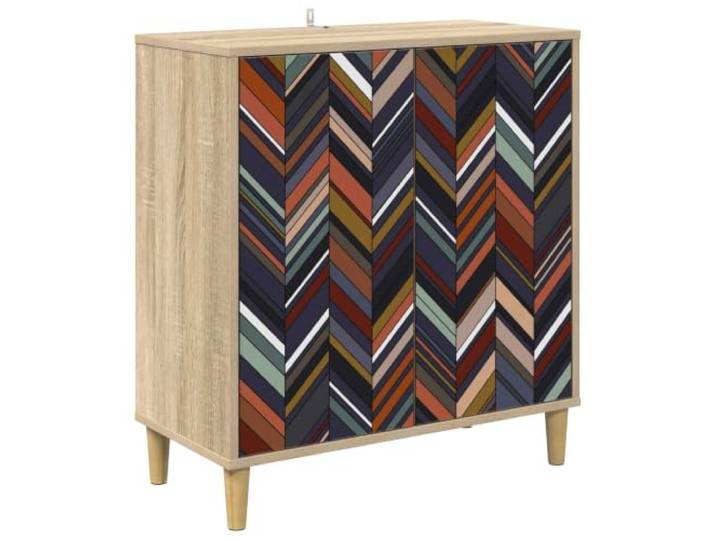 Kaorsrow Sideboard OMMEN 69x33x75 cm Kommode Sonoma Holzwerkstoff Kompakter Beistellschrank für Wohnzimmer und Esszimmer. Praktische Flurkommode mit dekorativem Muster und erhöhten Füßen.