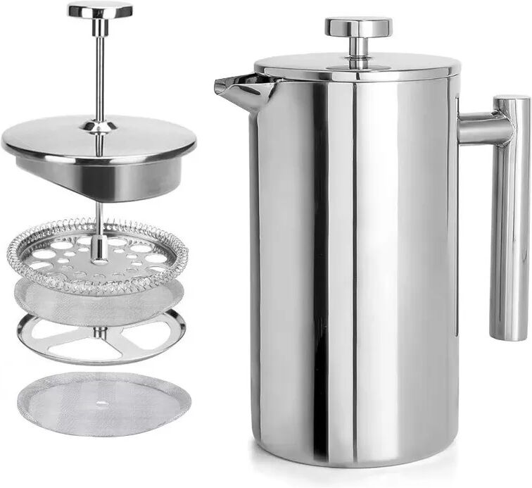 INF Edelstahl French Press Kaffeebereiter mit Filter - Manueller Kaffee- & Teebereiter 350 ml