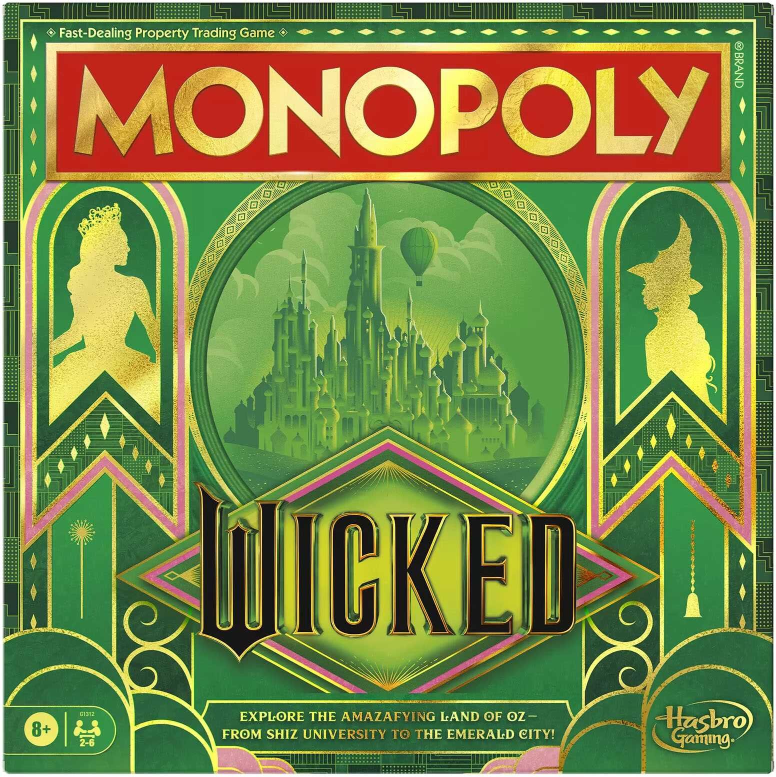 Monopoly Wicked Edition Board Game, Ages 8+, Wicked-themed, Family Board Game by Hasbro UK