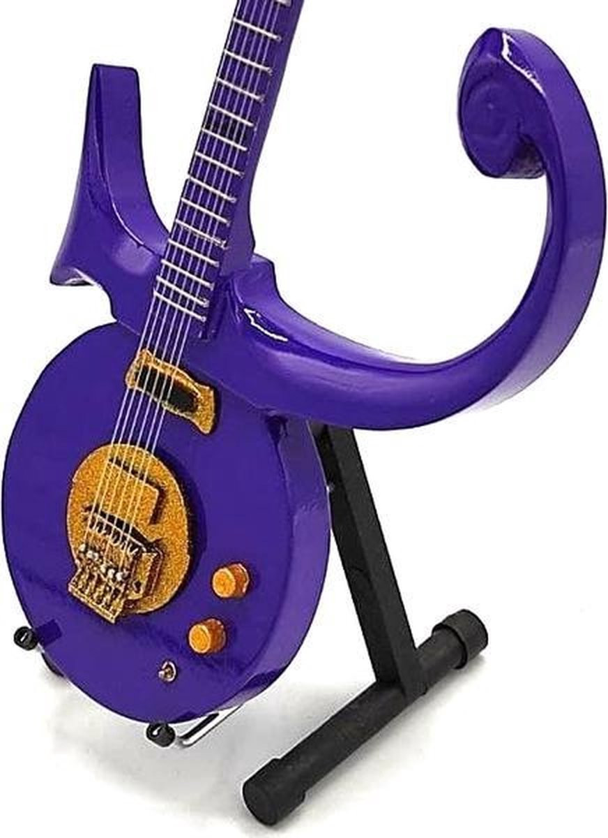 Miniatuur replica Love Symbol gitaar van Prince voor op tafel