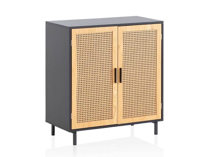 Sideboard 80 x 87 cm schwarz/braun