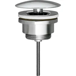 Schaftventil 11/4'', Messing verchromt, f.Waschtisch + Bidet ohne Überlaufloch