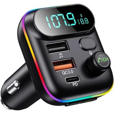 Bluetooth Car Adapter, FM Transmitter, USB PD Charger, Hands Free Connectivity Bluetooth Car Adapter, FM Transmitter, USB PD Charger, Hands Free Connectivity
