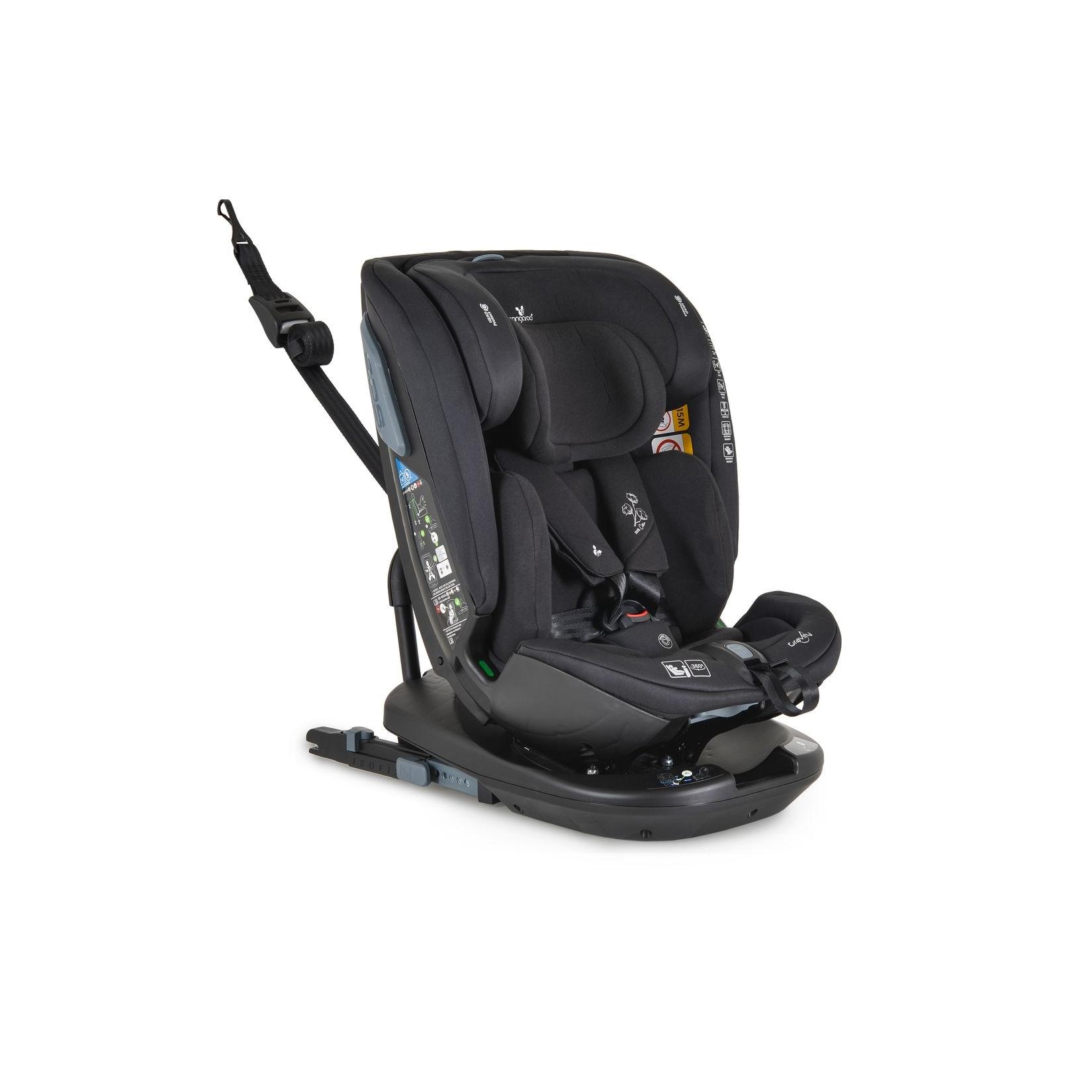 Cangaroo Kindersitz Gravity i-Size (40-150cm) Sitz drehbar, Kopfstütze, Isofix schwarz