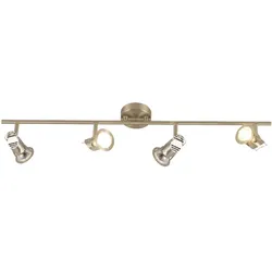 Deckenleuchte Spotleiste Deckenlampe silber Wohnzimmerleuchte mit verstellbaren Strahlern, nickel matt, 4x GU10, LxH 78,5x15cm