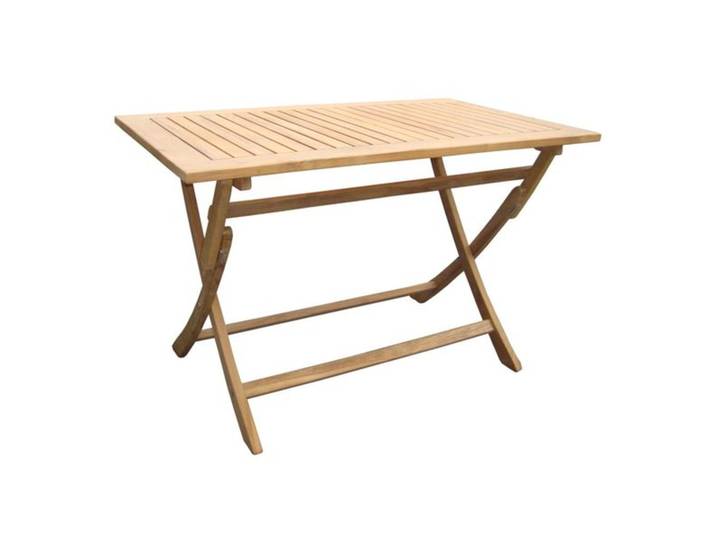 Zebra Poker Klapptisch 120x70 cm Teak mit Edelstahlbeschlägen