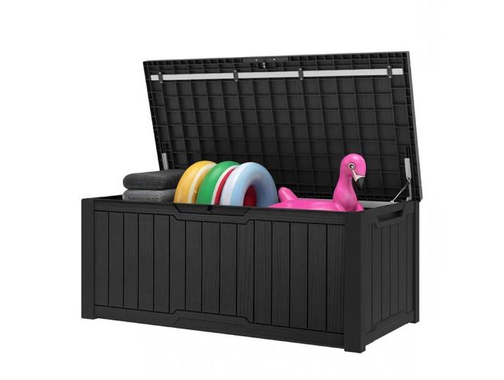 YITAHOME Coffre de Jardin 450L Étanche Banc de Terrasse Verrouillable pour Coussins et Outils Noir