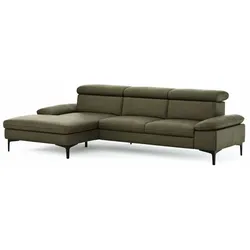 CASEDO Ecksofa Palma Leder Grün Olive
