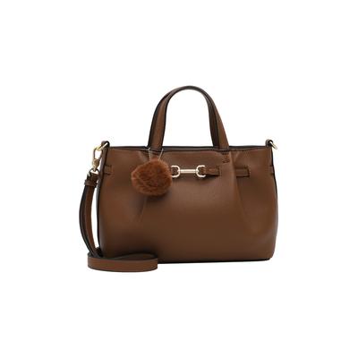 Shopper TAMARIS "Shopper TAS Marissa", Damen, Gr. B/H/T: 27,5cm x 19cm x 9cm, braun (cognac 700), Polyester, Polyurethan, Taschen Shopper