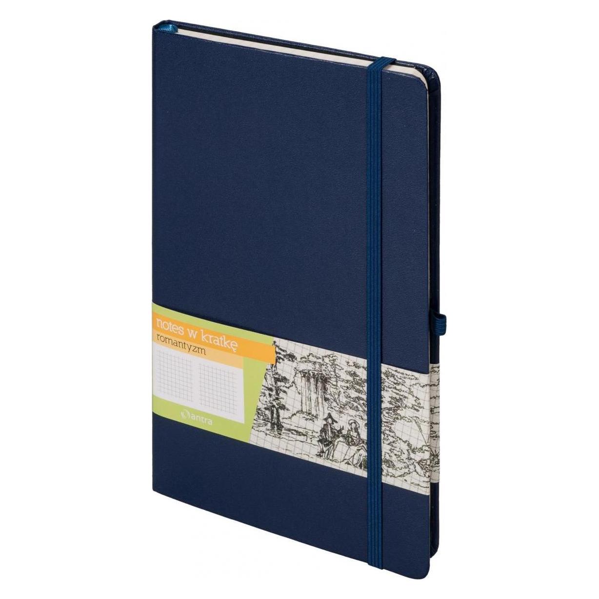 Antrax Notizbuch A5 Kariert Romantik Marineblau (A5, Kariert, Harter Einband) (270103)