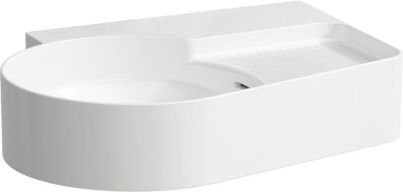 LAUFEN Aufsatzwaschtisch VAL 400x530x155 ohne Hahnloch mit Überlauf semi-trockener Bereich LCC weiß H8162884001091
