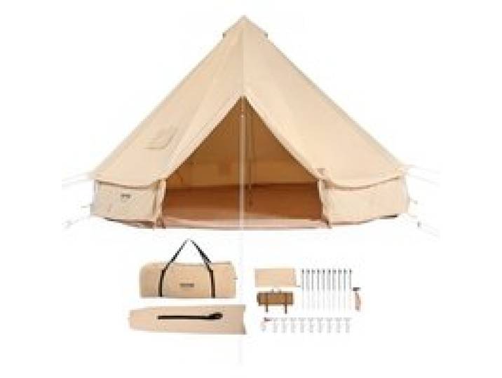 VEVOR Canvas-Glockenzelt 3 m 4-Jahreszeiten-Canvas-Zelt für Camping mit Herdanschluss